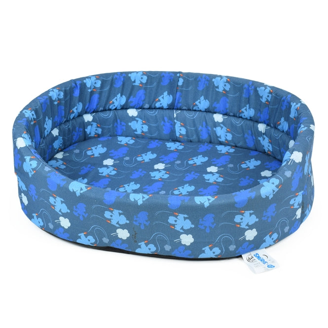 Duvoplus Bett Schlümpfe oval weicher Plüsch 40x25x13cm Katze Hund
